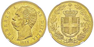 Umberto I 1878-1900
100 Lire, Roma, 1888 R, ... 