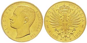 Vittorio Emanuele III 1900-1943
100 Lire, ... 
