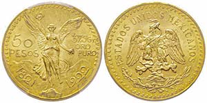 Mexico
50 Pesos, 1922, AU 41.66 g. ... 