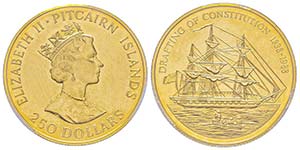 Pitcairn Islands
250 Dollars, 1988, AU 15.95 ... 