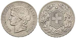 Switzerland
5 Francs, Bern, 1916, AG 25 ... 