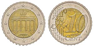 Monnaie de 10 centimes deuro, Allemagne, ... 