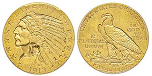 5 Dollars, San Francisco, 1913 S, AU 8.35 ... 