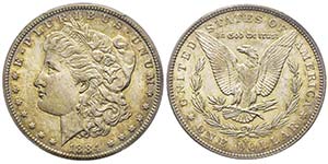Morgan Dollar, Carson City, 1884 CC, AG 27 ... 