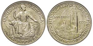 Half Dollar, San Diego, 1935, AG 13.5 g.
Ref ... 