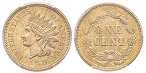 Indian Cent, Philadelphia, 1859, Cu-Ni 4.7 ... 