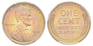 Lincoln Cent, 1915 D, Booby head, Cu 3.11 ... 