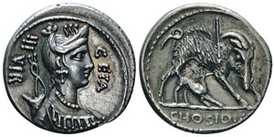 Hosidia, C.Hosidius Geta Denarius, Rome, 54 ... 