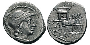 Rubria, L. Rubrius Dossenus Denarius, Rome, ... 