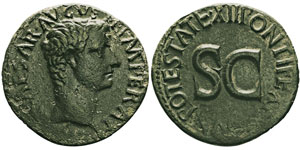 Tiberius 14-37 après J.-C. As, Rome, 8-10 ... 