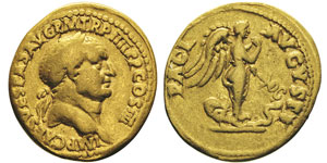 Vespasianus 69-79 Aureus, Gaule, Lugdunum, ... 
