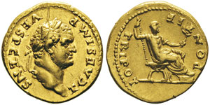 Vespasianus 69-79 pour Titus Caesar Aureus, ... 