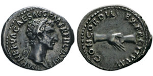 Nerva 96-98 Denarius, Rome, 97, AG 3.47 g. ... 