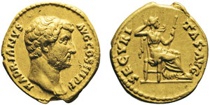 Hadrianus 117-138 Aureus, Rome, 134-138, AU ... 