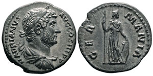Hadrianus 117-138 Denarius, Rome, 134-138, ... 