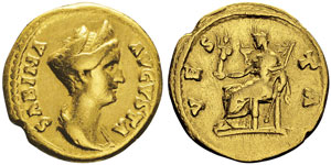 Hadrianus 117-138 pour Sabina, Augusta ... 