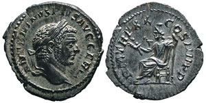  Caracalla 198-217 Denarius, Rome, 217, AG ... 