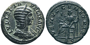 Caracalla pour Julia Domna As, 216, Rome, AE ... 