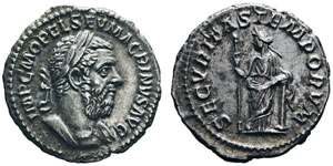 Macrinus 217-218 Denarius, Rome, 217, AG ... 