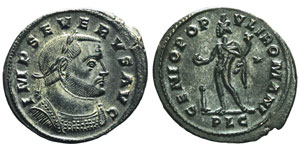 Severus II 306-307 Follis, Lugdunum, ... 