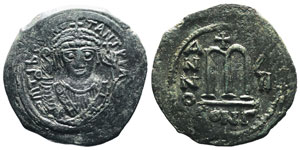 Tiberius Constantinus 578-582 Follis, ... 