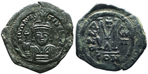 Mauricius Tiberius 582-602 Follis, ... 
