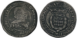 Honoré II 1604-1662 12 Gros ou Fiorino, ... 