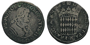 Honoré II 1604-1662 Pezzetta, 1648, Billon ... 
