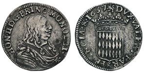 Honoré II 1604-1662 1/12 écu ou luigino, ... 
