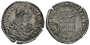 Honoré II 1604-1662 1/12 écu ou luigino, ... 