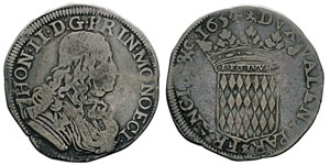 Honoré II 1604-1662 Écu, 1654, AG 26.41 ... 