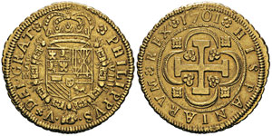 Felipe V 1700-1746 8 Escudos, Séville, M, ... 