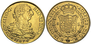 Carlos III 1759-1788 8 escudos, Séville, ... 