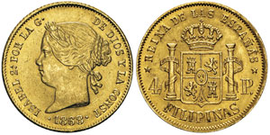 Isabel II  1833-1868 4 escudos 1868 des ... 