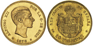 Alfonso XII 1874-1885 10 pesetas, Madrid, ... 