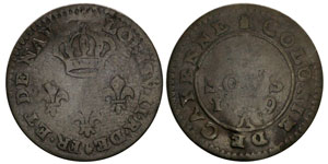 Louis XV 1715-1774 2 sous, Guyane ... 