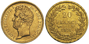 Louis Philippe 1830-1848 20 francs, Nantes, ... 