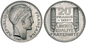 Troisième République 1870-1940 20 francs ... 