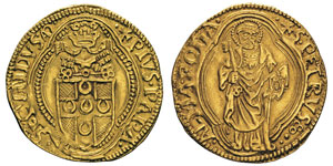 Pie II 1458-1464 Ducat, Rome, non daté, AU ... 