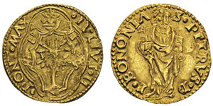 Jules II 1503-1513 Ducat, Bologne, non ... 