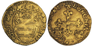 Paul IV 1555-1559 Écu dor, Bologne, non ... 