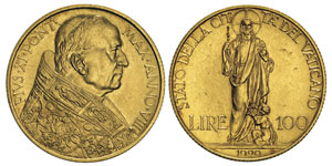 Pie XI 1922-1939 100 Lire, Rome, 1929, AU ... 