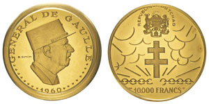10000 francs General De Gaulle, 1970, AU ... 