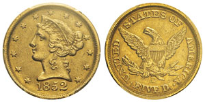 5 Dollars «Coronet  Head», Dahlonega, 1852 ... 
