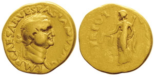 Vespasianus 69-79Aureus, Gaulle, Lugdunum, ... 