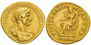 Hadrianus 117-138Aureus, Rome, 117, AU ... 
