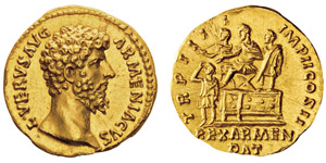Lvcius Verus co-empereur 161-169Aureus, ... 