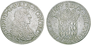 Louis I 1662-1701Écu, 1673, AG 26.8g.Avers ... 