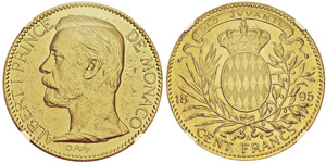 Albert I 1889-1922100 francs, 1895A, AU ... 