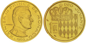 Rainier 1949-2005Piéfort de 1 franc, 1960, ... 